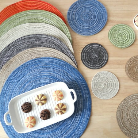 Yesbay 4Pcs Placemat Round Clear Texture Cotton Tea Coffee Bowl Cup Coaster for Kitchen Dark Coffee
Yesbay 4Pcs Placemat Round Clear Texture Cotton Tea Coffee Bowl Cup Coaster for Kitchen Dark Coffee