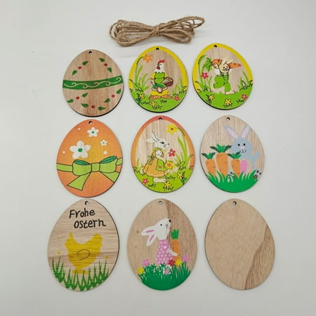 Xunyuan 10Pcs Easter Pendant Attractive with Lanyard Wooden Double-Sided Printed Easter Egg Sign Household Supplies
Xunyuan 10Pcs Easter Pendant Attractive with Lanyard Wooden Double-Sided Printed Easter Egg Sign Household Supplies