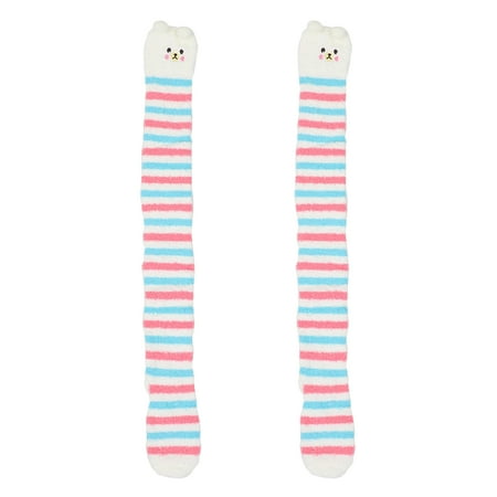 1 Pair Women Fuzzy Socks Winter Coral Fleece Socks Knee High Stockings