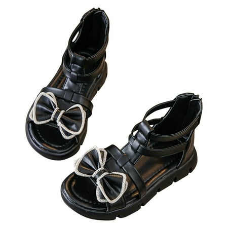 Toddler Girl s Black Princess Sandals 4.5 Years-5 Years