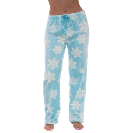 Just Love Women s Plush Pajama Pants (Embossed Snowflake - Blue 2X)