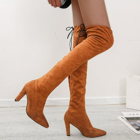 Bxzhiri Winter And Autumn Boots Womens Suede Pointed Toe Long Boots Ankle Strap Shoes
Bxzhiri Winter And Autumn Boots Womens Suede Pointed Toe Long Boots Ankle Strap Shoes