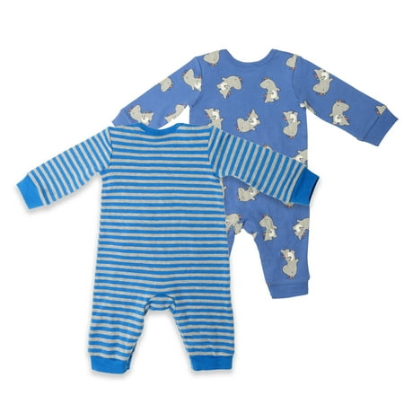 ro + me Dino Stripe Baby Boy Romper 2 Pack