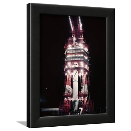Jupiter-C Rocket before Launching Framed Print Wall Art