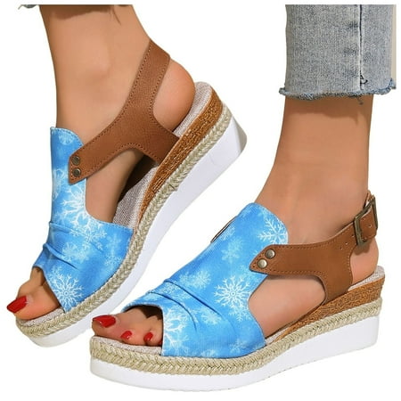 Fall Winter Savings Clearance! Itsun Womens Dress Sandals Women s Summer Color Wedge Casual Clasp Fish Mouth Beach Roman Sandals Sky Blue US 8.5
Fall Winter Savings Clearance! Itsun Womens Dress Sandals Women s Summer Color Wedge Casual Clasp Fish Mouth Beach Roman Sandals Sky Blue US 8.5