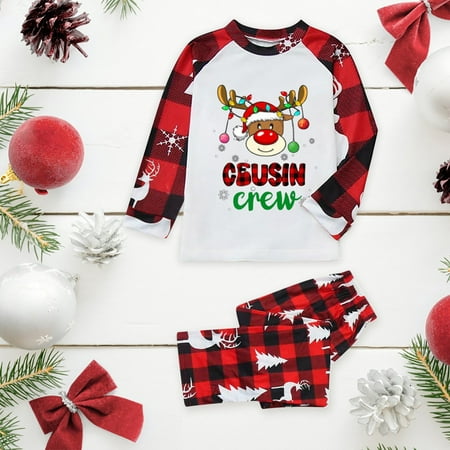 ERTUTUYI Kid Sleepwear For Christmas Family Matching Pajamas Cute Big Headed Deer Print Pjs Plaid Long Sleeve Tops And Pants Soft Casusal Holiday Sleepwear White 120
ERTUTUYI Kid Sleepwear For Christmas Family Matching Pajamas Cute Big Headed Deer Print Pjs Plaid Long Sleeve Tops And Pants Soft Casusal Holiday Sleepwear White 120