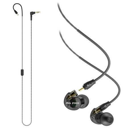 MEE Audio M6 PRO In-Ear Monitors w/ Stereo-to-Mono Audio Cable (Black) - Bundle