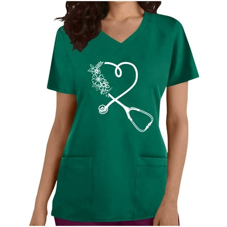 SELONE Scrub Tops Women Shirts for Women Graphic Short Sleeve V Neck with Pockets Working Uniform Blouse Fashion Beach Classy Y2K Soft Basic Cute Tops Ladies Tops and Blouses Going Out Tops Green XL
SELONE Scrub Tops Women Shirts for Women Graphic Short Sleeve V Neck with Pockets Working Uniform Blouse Fashion Beach Classy Y2K Soft Basic Cute Tops Ladies Tops and Blouses Going Out Tops Green XL