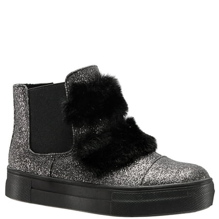 KIDPIK Girls Fur Metallic Slide On Bootie Size: 9 Toddler - 6 Youth