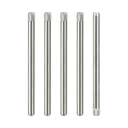 2.5x50mm 304 Stainless Steel Dowel Pins 5 Pack Knurled Head Flat End Dowel Pin