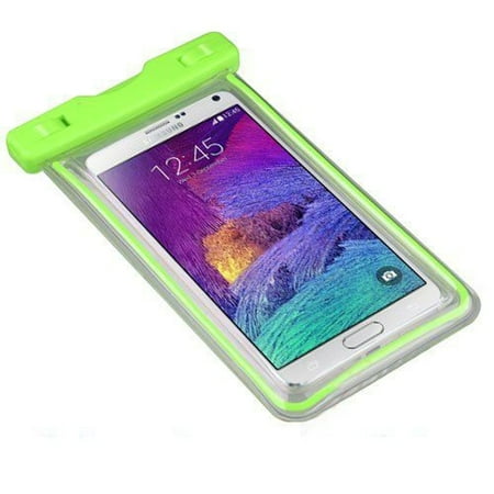 Waterproof Phone Case by MyBat Universal Apple Green Lightning Waterproof Bag Case Phone Holder with Lanyard for iPhone 8 7 6S Plus Samsung Galaxy S9 S8 S7 S6 On5 J7 J3 J1 ZTE Maven ZMAX LG Stylo 3 2
