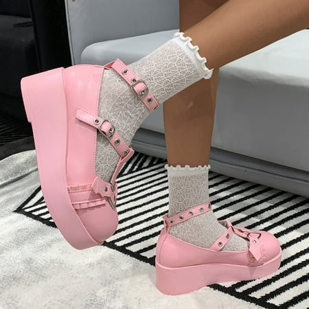 Women‘s Platform T-strap Shoes Solid Color Heart Decor Shoes Y2K Style Shoes Anime Style Shoes
Women‘s Platform T-strap Shoes Solid Color Heart Decor Shoes Y2K Style Shoes Anime Style Shoes