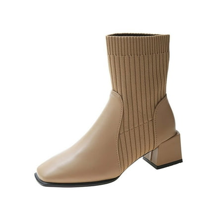 Boots For Women Booties For Women Women s Winter Retro Splicing Boots Chunky Heel High-Heels Square Toe Knitting Boots Yellow
Boots For Women Booties For Women Women s Winter Retro Splicing Boots Chunky Heel High-Heels Square Toe Knitting Boots Yellow