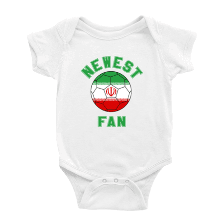 Newest Iran National Soccer Team Fan Cute Baby Rompers Baby Clothes (White 0-3 Months)