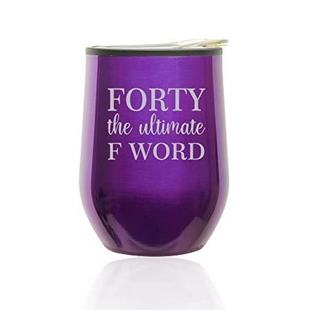 Stemless Wine Tumbler Coffee Travel Mug Glass with Lid Forty The Ultimate F Word Funny 40th Birthday Gift (Royal Purple)
Stemless Wine Tumbler Coffee Travel Mug Glass with Lid Forty The Ultimate F Word Funny 40th Birthday Gift (Royal Purple)