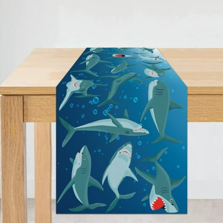 Jiudungs Linen Shark Table Runner 72 Inches Long Shark Themed Birthday Party Baby Shower Gender Reveal Decoration and Supplies for Kids
Jiudungs Linen Shark Table Runner 72 Inches Long Shark Themed Birthday Party Baby Shower Gender Reveal Decoration and Supplies for Kids