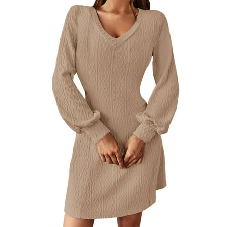 Qufokar V W Pajamas Turtleneck Sweater Dress Women S Long Sleeve Fashionable Solid V Neck Knit Dress Warm Temperament Skirt
Qufokar V W Pajamas Turtleneck Sweater Dress Women S Long Sleeve Fashionable Solid V Neck Knit Dress Warm Temperament Skirt