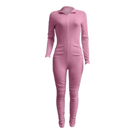 Aayomet Womens Rompers And Jumpsuits European And American Women s Clothing And Winter Threaded Zipper V Neck Lifting Pink M
Aayomet Womens Rompers And Jumpsuits European And American Women s Clothing And Winter Threaded Zipper V Neck Lifting Pink M