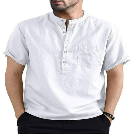 HLONK Men‘s Stylish Casual Basic Short-Sleeved Shirt Solid Color Henley Collar Top With Pockets Buttons
HLONK Men‘s Stylish Casual Basic Short-Sleeved Shirt Solid Color Henley Collar Top With Pockets Buttons