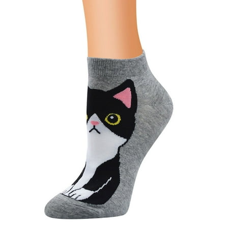 ZMHEGW Womens Socks Ladies Cartoon Trend Creative Ladies Cat Personality Stockings