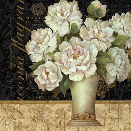 Antique Floral Still Life II Rolled Canvas Art - Pamela Gladding (12 x 12)