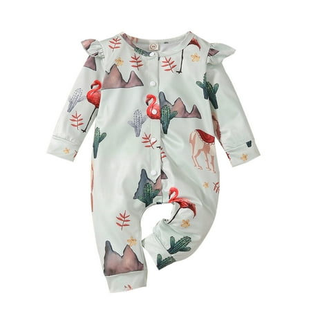 Nokpsedcb Newborn Baby Girls Single-breasted Jumpsuit Printing Fly Sleeve Romper Bodysuit Clothes Green 18-24 Months
Nokpsedcb Newborn Baby Girls Single-breasted Jumpsuit Printing Fly Sleeve Romper Bodysuit Clothes Green 18-24 Months