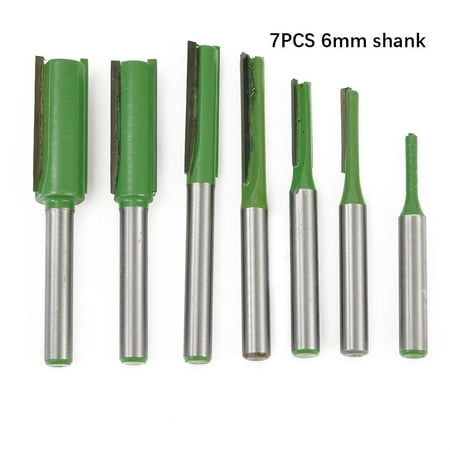 7Pcs/set 6mm Shank Single Double Flute Straight Router Bit For Woodworking