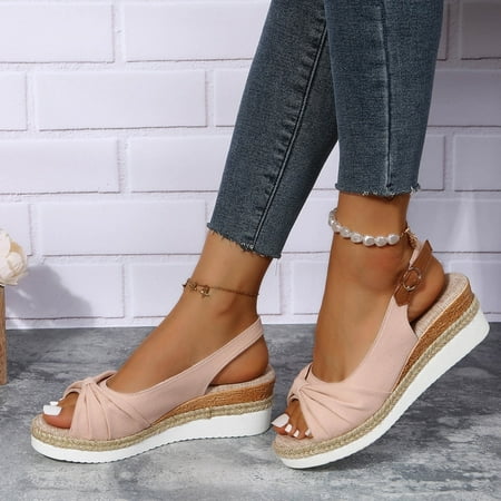 Womens Sandals Summer Ladies Shoes Fish Mouth Medium Wedge Heel Metal Buckle Women S Sandals Rollback Pink 9
Womens Sandals Summer Ladies Shoes Fish Mouth Medium Wedge Heel Metal Buckle Women S Sandals Rollback Pink 9