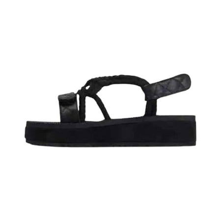 OAVQHLG3B Women s Leisure Vacation Thick Soled Round Toe Rope Beach Roman Sandals