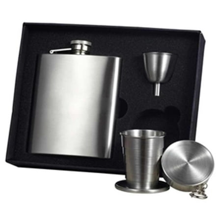 Visol VSET32 Derek Satin Finish 8oz Stellar Flask Gift Set