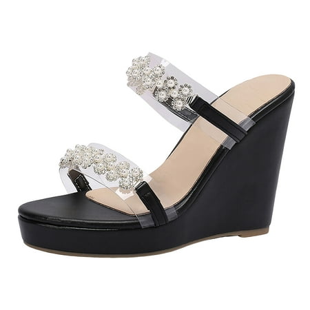 Ediodpoh Ladies Summer Transparent Rhinestone Thick Bottom Slope with Beach Non Out Lightweight Large Size Slope with Sandals Slippers Womens Sandals Black 7.5(39)
Ediodpoh Ladies Summer Transparent Rhinestone Thick Bottom Slope with Beach Non Out Lightweight Large Size Slope with Sandals Slippers Womens Sandals Black 7.5(39)