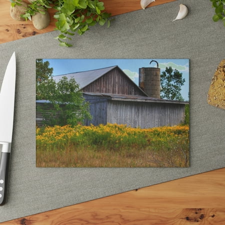 Church Road Grey III| Barn Boutique Tempered Glass Cutting Board