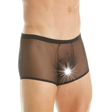 Men s Male Power Pak-808 Sheer Stretch Mesh Pouch Trunk (Black 3XL-4XL)