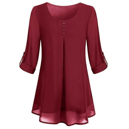 JDEFEG Plus Size Scrub Tops Womens O Neck Long Sleeve Casual Office Chiffon Blouse Top for Women Plus Size Long Sleeved Long Sleeve Shirts for Women Chiffon Wine L
JDEFEG Plus Size Scrub Tops Womens O Neck Long Sleeve Casual Office Chiffon Blouse Top for Women Plus Size Long Sleeved Long Sleeve Shirts for Women Chiffon Wine L