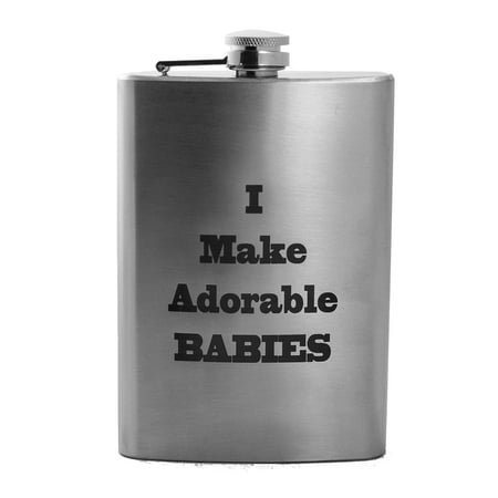 8oz I Make Adorable Babies Flask L1