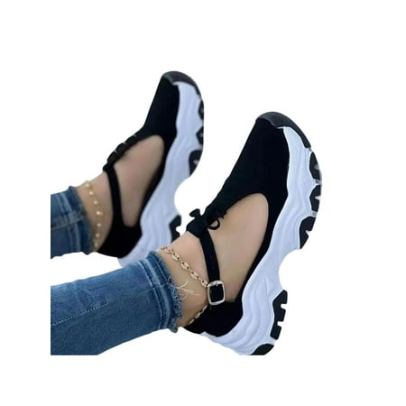 Wazshop Ladies Walking Shoe Mid Heel Casual Shoes Bow Platform Sandals Comfortable Buckle Flats Women Sneakers Hollow Out Breathable Black 7.5
Wazshop Ladies Walking Shoe Mid Heel Casual Shoes Bow Platform Sandals Comfortable Buckle Flats Women Sneakers Hollow Out Breathable Black 7.5