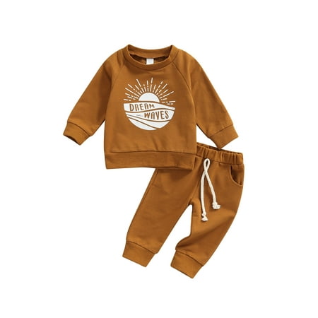 Canrulo Newborn Baby Boys Fall Winter Clothes Beach Babe Long Sleeve Sweatshirt Tops and Jogger Pants Outfits Brown 12-18 Months
Canrulo Newborn Baby Boys Fall Winter Clothes Beach Babe Long Sleeve Sweatshirt Tops and Jogger Pants Outfits Brown 12-18 Months