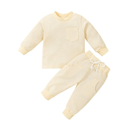 Binpure Baby Girls Boy Clothes Outfit Solid Color Long Sleeve Sweatshirt Tops and Stretch Casual Drawstring Pants Set
Binpure Baby Girls Boy Clothes Outfit Solid Color Long Sleeve Sweatshirt Tops and Stretch Casual Drawstring Pants Set