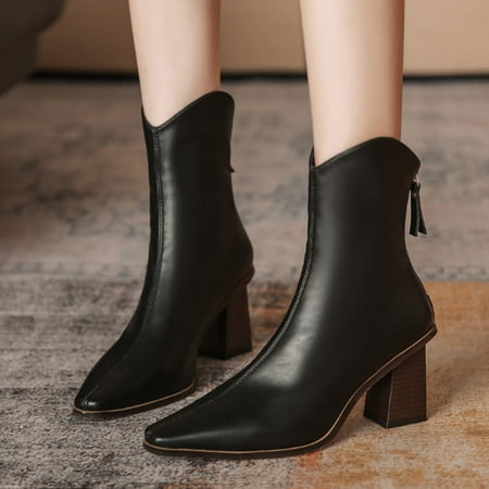 ERTUTUYI Fashion Autumn Women Ankle Boots Heel Middle Heel Pointed Back Zipper Simple Style Black 40
ERTUTUYI Fashion Autumn Women Ankle Boots Heel Middle Heel Pointed Back Zipper Simple Style Black 40