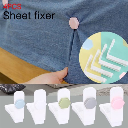4/8 Pieces Sheet Holders - Linnnzi New Approach for Keeping Your Sheets On Your Mattress - No Elastic Straps or Clips. Easy Install