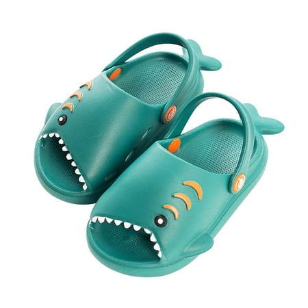 Cre-Heaven Cartoon Shark Toddler Sandals Boys Girls Little Kids 2 in 1 Slippers And Sandal Indoor Outdoor Lightweight Slippers Sandals