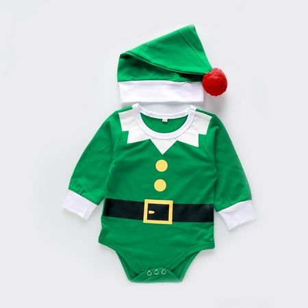 Hbdhejl Outfit Set For Boys Girls Toddler Christmas Baby Cartoon Print Romper Bodysuit With Hat Set 2Pcs Green 9-12 Months
Hbdhejl Outfit Set For Boys Girls Toddler Christmas Baby Cartoon Print Romper Bodysuit With Hat Set 2Pcs Green 9-12 Months