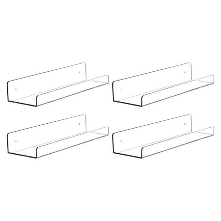NUOLUX 4pcs Transparent Wall-mounted Acrylic Record Storage Rack Acrylic Display Holder