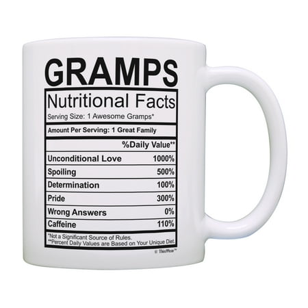 ThisWear Grandpa Cup Gramps Nutritional Facts Gift for Gramps Grandpa Gifts Coffee Mug
ThisWear Grandpa Cup Gramps Nutritional Facts Gift for Gramps Grandpa Gifts Coffee Mug