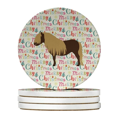 Shetland Pony Horse Christmas Large Sandstone Coasters Pack of 4 4 in x 4 in 
Shetland Pony Horse Christmas Large Sandstone Coasters Pack of 4 4 in x 4 in