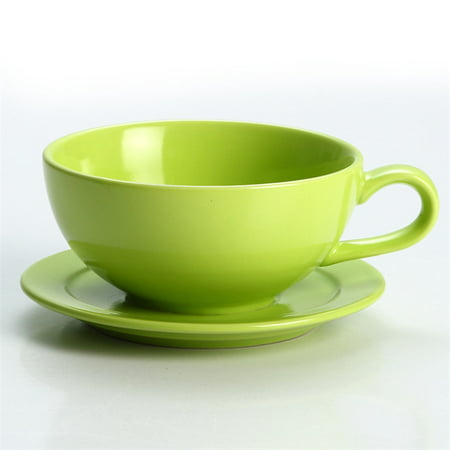 

European Style Colorful Coffee Cup Saucer Set Creative Underglaze Office Afternoon Mug Porcelain Cappuccino Latte Mug