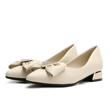 Women‘s Rhinestone Bowknot Block Low Heels Solid Color Pointed Toe Slip On Shoes Fashion Dress Shoes
Women‘s Rhinestone Bowknot Block Low Heels Solid Color Pointed Toe Slip On Shoes Fashion Dress Shoes