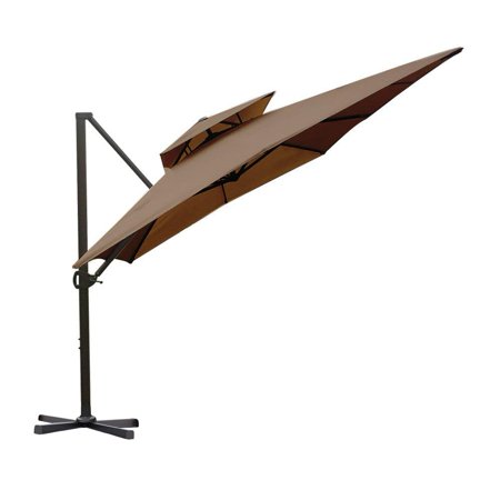 Abba Patio 9 x 12 Feet Rectangular Cantilever Umbrella with Cross Base, Cocoa