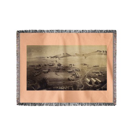 Fort Collins, CO Panoramic Map - 1865 (60x80 Woven Chenille Yarn Blanket)