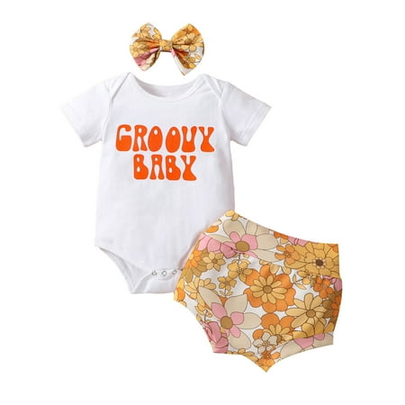 Qtinghua Newborn Baby Girl Summer Clothes Floral Letter Print Romper Bodysuit High Waist Shorts Headband 3Pcs Outfits
Qtinghua Newborn Baby Girl Summer Clothes Floral Letter Print Romper Bodysuit High Waist Shorts Headband 3Pcs Outfits